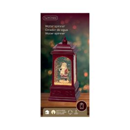 Lumineo Farol de agua Santa Claus 2 LEDs, luz cálida fija, a pilas, uso interior 9x9x20,5 cm