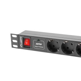 Regleta Enchufes 7 Tomas con Interruptor Lanberg PDU-07F-0200-IEC-BK 2500 W 220-250 V 10 A