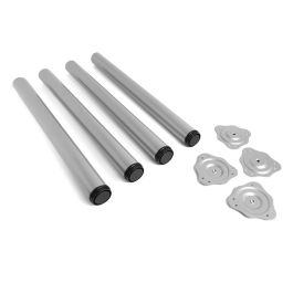 Herrajes Alk - Juego de 4 Patas Regulables para Mesa Fija Serie Vigo - Altura 60-71 cm - Gris RAL 9006