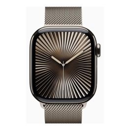 Apple Watch Series 10 grps Reloj Inteligente 42mm Titanio Natural, Pantalla Retina LTPO3 OLED, LTE, UWB, GPS, Caja de Titanio Reciclado, Pulsera Milanese Loop Natural