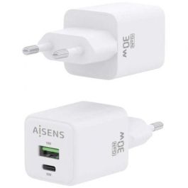 AISENS - CARGADOR GaN 30W, 1xUSB-C PD3.0 QC4.0, 1xUSB-A QC3.0, BLANCO AISENS - CARGADOR GaN 30W, 1xUSB-C PD3.0 QC4.0, 1xUSB-A QC3.0, BLANCO