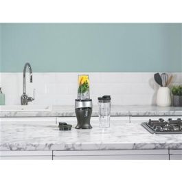 Ninja QB3001EUS Batidora de Vaso Individual para Smoothies 700W con 2 Vasos y Tapas de Viaje