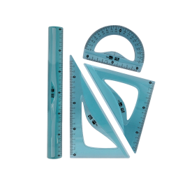 Liderpapel Juego Reglas Escuadra 20cm Cartabón 18cm Regla 30cm Semicírculo 10cm Ecouse 100% PET Reciclado Anti Rotura Precio: 3.69000027. SKU: B1FARHEABC