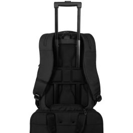 Targus HeritageLuxe Mochila de viaje para portátil 15-16 pulgadas Hombre Poliéster Negra con RFID y ventilación posterior