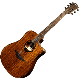 LAG Guitarra Acústica Dreadnought Cutaway A/E Tramontane 98 - Tapa de Caoba Maciza con Electrónica Stage LAG