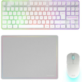 Mars Gaming MCPWTKL Pack Gaming Inalámbrico DualPro Link: Teclado TKL FRGB, Ratón RGB 3200 DPI, Alfombrilla