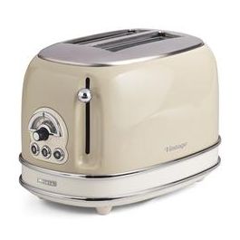 Ariete Tostador Vintage 2 Ranuras, 6 Niveles de Tueste, Bandeja Recogemigas Extraíble, Beige