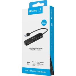 Sandberg Lector de Tarjetas de Memoria USB 3.0 de Bolsillo Rápido para Fotos, Videos y Archivos - Plug & Play Sandberg Lector de Tarjetas de Memoria USB 3.0 de Bolsillo Rápido para Fotos, Videos y Archivos - Plug & Play