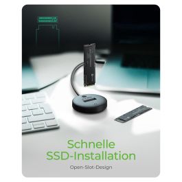 ICY BOX IB-1610MCD-C31 Docking Station para SSD M.2 NVMe y SATA USB 3.2 Gen 2 Type-C, Compatible con Windows, Mac, Linux