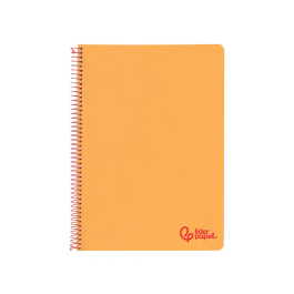 Liderpapel Cuaderno Espiral A4 Wonder Tapa Plástico 80 Hojas 90gr Rayado Horizontal con Margen Color Naranja