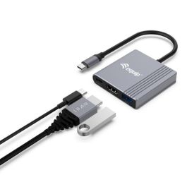 Equip Docking Station USB Tipo C a HDMI 3 en 1, 4K/60Hz, USB 3.2 Gen1, Carga USB-C PD 3.0, 100W, Aluminio