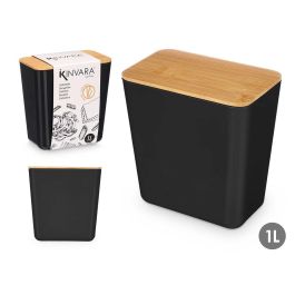 Tarro Rectangular Bajo Negro 1L Kinvara 13CM (12 Unidades) Precio: 29.49999965. SKU: B1ATB4DGZY