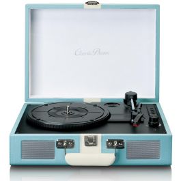 Lenco TT-110 Tocadiscos Semiautomático Bluetooth 33/45/78 RPM con Altavoces Integrados Azul/Blanco