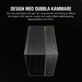 Corsair CC-9011283-WW Caja PC de torre media 6500X, aluminio negro/obsidiana