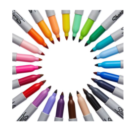 Rotulador Permanente Sharpie Fine Bolsa De 20 (Negro, Azul, Rojo, Verde, Naranja Claro, Naranja Oscuro, Lima, Amarillo, Magenta, Menta, Gris, Azul Marino, Azul Claro, Turquesa, Azul Medio, Melocotón, Rosa Fucsia, Frambuesa, Marrón, Morado)