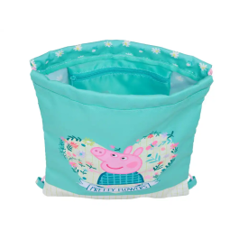 Bolsa Mochila con Cuerdas Peppa Pig Pretty flowers Amarillo Menta 26 x 34 x 1 cm