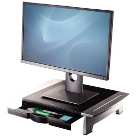 Fellowes Soporte ajustable para monitor TFT/CRT Office Suites, ergonómico, con bandeja, eleva 100-150mm, soporta 36kg