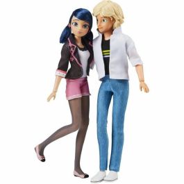Bandai P50377 Pack de 2 Muñecos Miraculous Marinette y Adrien 26 cm