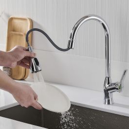 Grifo Monomando Fontastock Cromo Acero Inoxidable Latón Cerámico Aleación de Zinc Forma de C Alto