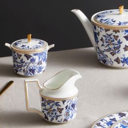 Wedgwood Lechera 200 Ml Hibiscus Colección Con Franjas De Oro De 22 Quilates