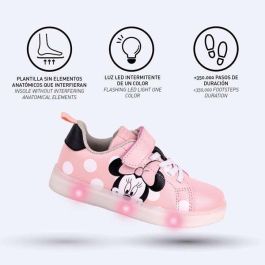 Zapatillas Deportivas con LED Minnie Mouse Velcro Rosa 28