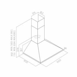 OCEANIC OCEAHP6039B campana piramidal - 60 cm