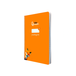 Liderpapel Cuaderno Espiral A4 Pautaguía Tapa Blanda 80 Hojas 75gr Cuadro Pautado 3mm Color Naranja