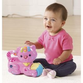 Vtech Baby 1,2,3 P'tit Chat Rose - Gatito Interactivo para Rodar con Luz, Sonidos y Melodías para Bebés 12-36 Meses