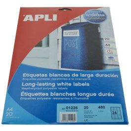Apli Etiquetas Adhesivas Poliéster Blanco 64,6x33,8 mm, 480 Unidades, Resistente a Intemperie y Corrosión, Ideal para Láser Precio: 26.49999946. SKU: S8400813