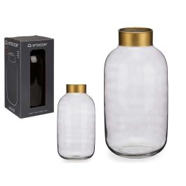 Giftdecor Jarron Cristal Liso Oro Grande Humo 14.5 x 29.5 x 14.5 cm (Set de 6)