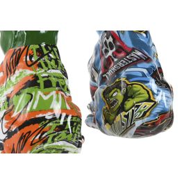 DKD Home Decor Figura de Resina Bulldog Urbano Azul Verde 13 x 16 x 9.5 cm (2 Unidades)