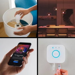 Philips Hue Kit de Inicio con Puente y 2 Bombillas A60 de Luz Blanca y de Color AABPO48475