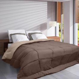 POYET MOTTE Edredón ligero HUDSON de Microfibra y Silicona 200g/m² 220x240cm Topo y Lino, Certificado Oeko-Tex, Ignífugo