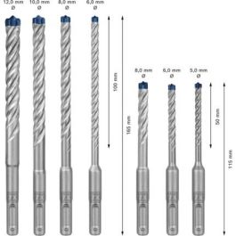 Bosch 2 608 900 195 Set Brocas Martillo Perforador EXPERT SDS plus-7X de Carburo 7 Piezas para Concreto y Piedra