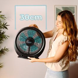 Cecotec EnergySilence 4500 Power Box Ventilador de Caja Negro 45W, 12 pulgadas, 3 Velocidades, Temporizador 1h, Rejilla Giratoria