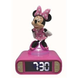 Lexibook Despertador Digital con Luz Nocturna 3D de Minnie y Efectos de Sonido