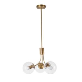 Lámpara Colgante Neuquen de Diseño Moderno en Metal y Cristal con Cable Ajustable. Compatible con Bombilla E27. SKD-P80022