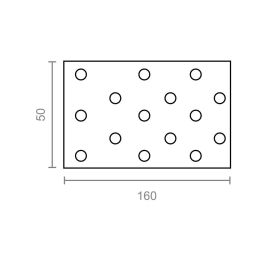 Micel Placa Pesante PLC09 Zincado 160 x 50 mm Acero 2.5 mm
