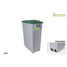 Denox Cubo Basura Reciclaje Cerrado 65L Verde (2 Unidades) Precio: 68.88999964. SKU: B1AZG55AHR