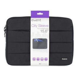 Ewent EW2523 Funda para Portátil 15.6 pulgadas (39.6 cm) Negro de Poliéster, Protección Antipolvo y Antirayaduras, Bolsillo Extra