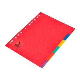 Q-connect Separador Cartulina Brillo Juego de 6 Separadores DIN A4 Multitaladro