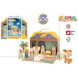 Woomax Belén de Madera con 15 Piezas
