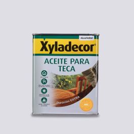 Xyladecor 5089089 Aceite para Teca Color Miel, 0,750 L, Uso Interior y Exterior, Protección UV, Repele Agua, Acabado Mate