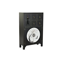 Cajonera DKD Home Decor Negro Dorado Abeto Madera MDF Oriental 63 x 28 x 101 cm