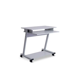 Rocada RD-9100 Mesa Ordenador con Sistema Bloqueo Ruedas y Bandeja Teclado Extraíble Estructura Metálica