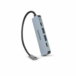 DICOTA USB-C 5-in-1 Video Hub 4K PD 100W, Adaptador Multipuerto para Portátiles, silver