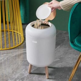 Kitchen Move KIT1700500249570 Cubo de basura de baño independiente con empuje LIMO - 9L - Madera de diseño
