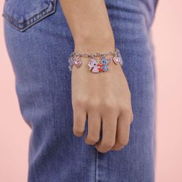 PEERS HARDY Pulsera charm Angel Stitch Disney chapada en oro con colgantes