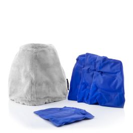 Innovagoods Gorro de Gel para Migrañas y Relajación, Gris, Talla Única con 4 Bolsas de Gel Extraíbles para Calentar o Enfriar