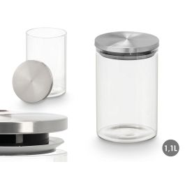 Vivalto Tarro Redondo Borosilicato Tapa Acero 1,1 L Transparente 10.2x16.2x10.2 cm (12 Unidades) Precio: 35.58999983. SKU: B1DFMC84TB